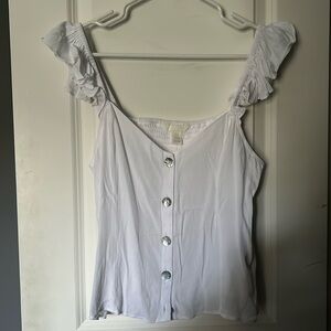 H&M white ruffle top